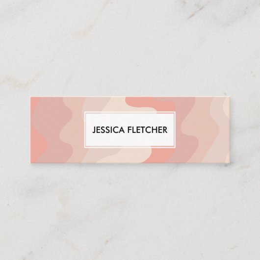 Blush roze strepen Minimale QR-code Vet Mini Visitekaartje (Voorkant)