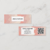 Blush roze strepen Minimale QR-code Vet Mini Visitekaartje (Voorkant / Achterkant)