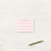 Blush roze strepen post-it® notes (Op bureau)