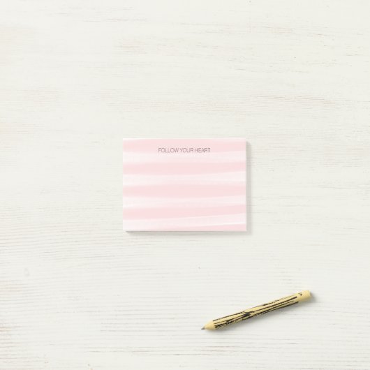 Blush roze strepen post-it® notes (Op bureau)