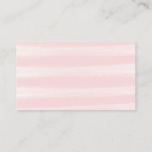 Blush roze strepen visitekaartje (Achterkant)