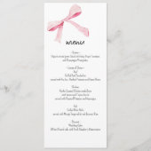 Blush roze strik en bloemen Menukaart aangepaste n (Voorkant)