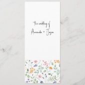 Blush roze strik en bloemen Menukaart aangepaste n (Achterkant)