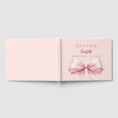 Blush roze strik Quinceanera Gastenboek (Volledig)