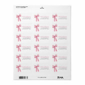 Blush Roze Strik Zij Gaat Trouwen Adres Etiket (Full Sheet)