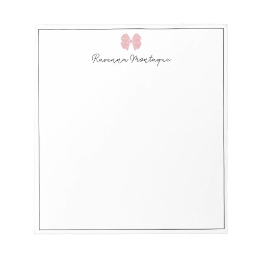Blush Roze Striking Rand Geschreven Aangepaste Naa Notitieblok (Voorkant)