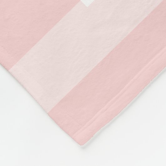 Blush roze stripes - 5 fotocollage monogram fleece deken (Hoek)