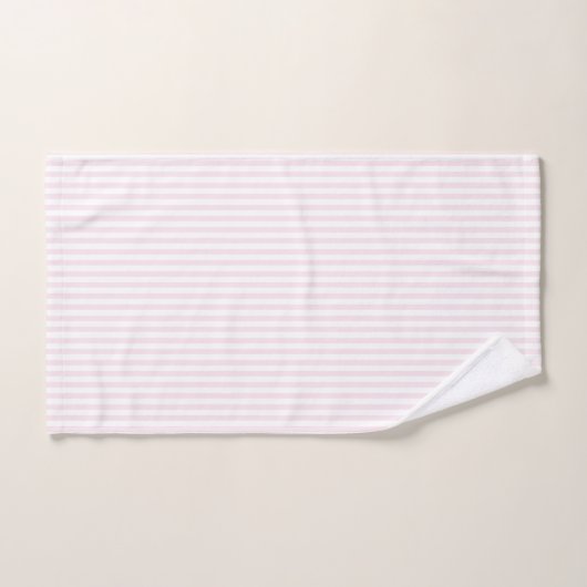 Blush roze stripes bad handdoek (Handdoek)