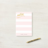 Blush roze stripes Gold Faux Folie Opmerkingen Post-it® Notes (Op bureau)