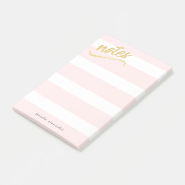 Blush roze stripes Gold Faux Folie Opmerkingen Post-it® Notes