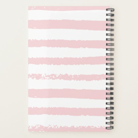 Blush roze stripes Gold Foil | Cute Teacher Planner (Achterkant)