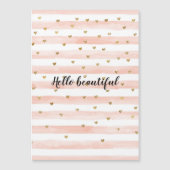 Blush roze stripes Gold Hearts (Voorkant)