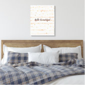 Blush roze stripes Gold Hearts Canvas Afdruk (Insitu (Slaapkamer))