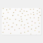 Blush roze stripes Gold Hearts Inpakpapier Vel (Voorkant 2)