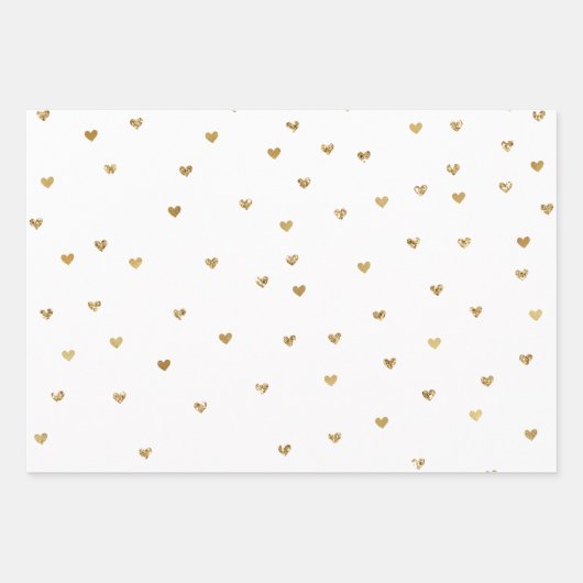 Blush roze stripes Gold Hearts Inpakpapier Vel (Voorkant 2)