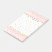 Blush roze stripes Gold Hearts Post-it® Notes (Schuin)