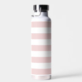 Blush roze stripes met naam of monogram set waterfles (Rechts)