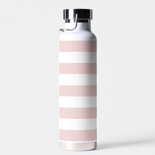 Blush roze stripes met naam of monogram set waterfles (Rechts)