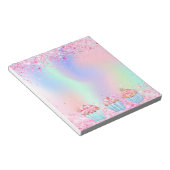 Blush roze strooi bakken cupcakes notitieblok (Schuin)