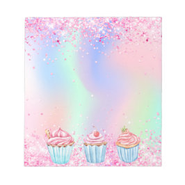 Blush roze strooi bakken cupcakes notitieblok