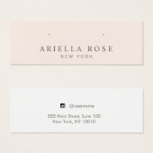 Blush roze stud met juwelen-beeldschermkaart mini visitekaartjes (Voorkant /achterkant)