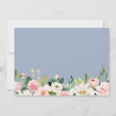 Blush Roze Stusty Blue Floral Foto Afstuderen Kaart (Achterkant)