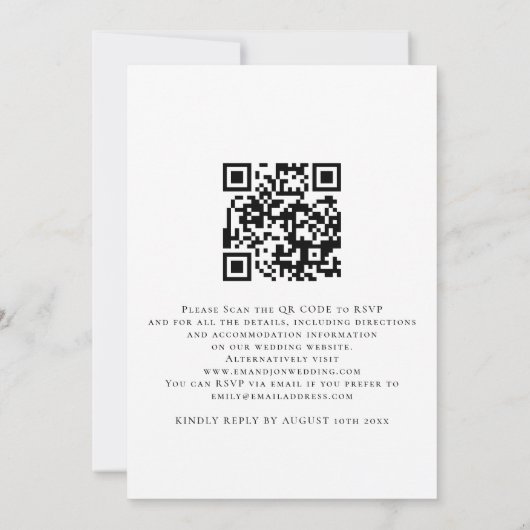 Blush Roze Stusty Blue Florals QR Code Weddenschap Kaart (Achterkant)