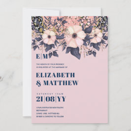 Blush Roze Stusty Blue Rosegold Floral Wedding Chi