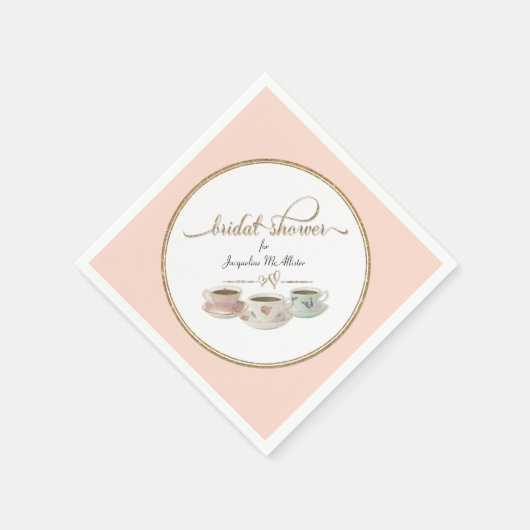 Blush Roze Style Tea Vrijgezellenfeest Decor Servet (Hoek)