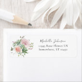 Blush Roze & Succulent Floral Return Address Label (Insitu)