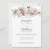 Blush Roze Sweetheart Rozen Boeket Bruiloft Kaart (Voorkant)