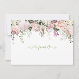 Blush Roze Sweetheart Rozen Groen Note Kaarten Notitiekaartje