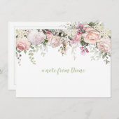 Blush Roze Sweetheart Rozen Groen Note Kaarten Notitiekaartje (Voorkant / Achterkant)
