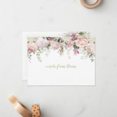 Blush Roze Sweetheart Rozen Groen Note Kaarten Notitiekaartje (Voorkant / Achterkant in situ)