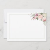 Blush Roze Sweetheart Rozen Groen Note Kaarten Notitiekaartje (Achterkant)