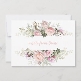 Blush Roze Sweetheart Rozen Groen Note Kaarten Notitiekaartje