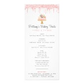 Blush Roze Taart Bakkerij Glitter Gebak Chef Menu (Voorkant)