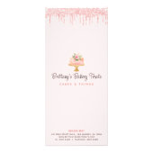 Blush Roze Taart Bakkerij Glitter Gebak Chef Menu (Achterkant)