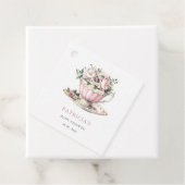 Blush Roze Tea Party Meisje Baby shower Bedankjes Labels (In situ)