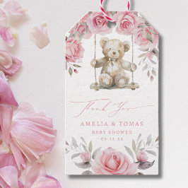 Blush Roze Teddybeer Baby Meisje Dank Je Cadeaulabel