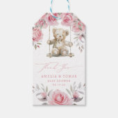 Blush Roze Teddybeer Baby Meisje Dank Je Cadeaulabel (Voorkant)