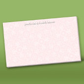 Blush roze Tegel Patroon met grijze Script-naam Post-it® Notes