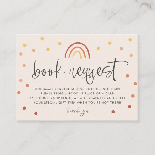 Blush Roze Terracotta Rainbow brengt een aanvraag Informatiekaartje (Voorkant)