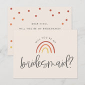 Blush Roze Terracotta Rainbow Bridesmaid Voorstel Uitnodiging Briefkaart (Voorkant / Achterkant)