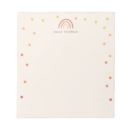 Blush Roze Terracotta Rainbow Confetti Custom Cute Notitieblok