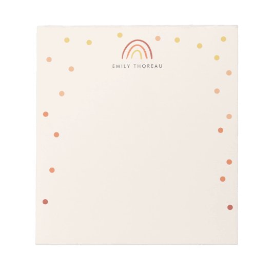 Blush Roze Terracotta Rainbow Confetti Custom Cute Notitieblok (Voorkant)