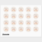 Blush Roze Terracotta Rainbow Dank je wel Ronde Sticker (Vel)