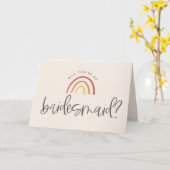Blush Roze Terracotta Regenboog Bruidsmeisje Voors Kaart (Gele Bloem)