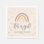 Blush Roze Terracotta Regenboog Meisje Baby shower Servet (Voorkant)