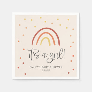 Blush Roze Terracotta Regenboog Meisje Baby shower Servet